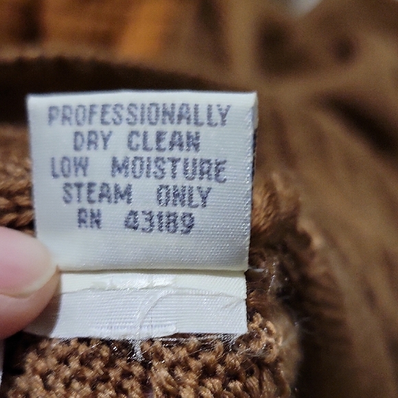 Vintage Cottagecore Susan Bristol Wool Brown Floral Cardigan - M - Picture 10 of 10